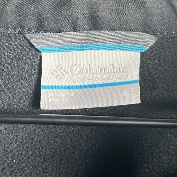 Mens COLUMBIA Black Full Zip Pockets Fleece Lined Jacket Coat US Size L - Picture 3 of 6